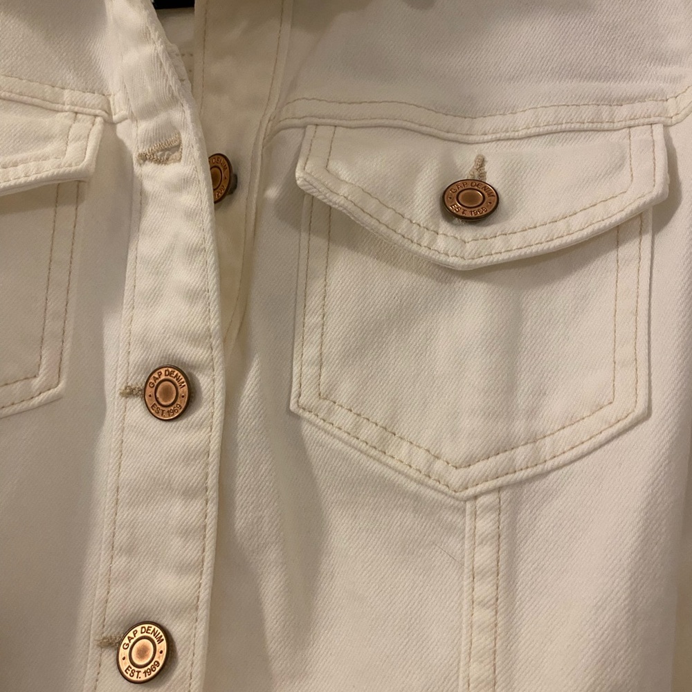 NWT GAP 99% Cotton White Denim Button-Down Midi Dress with belt - Picture 3 of 9